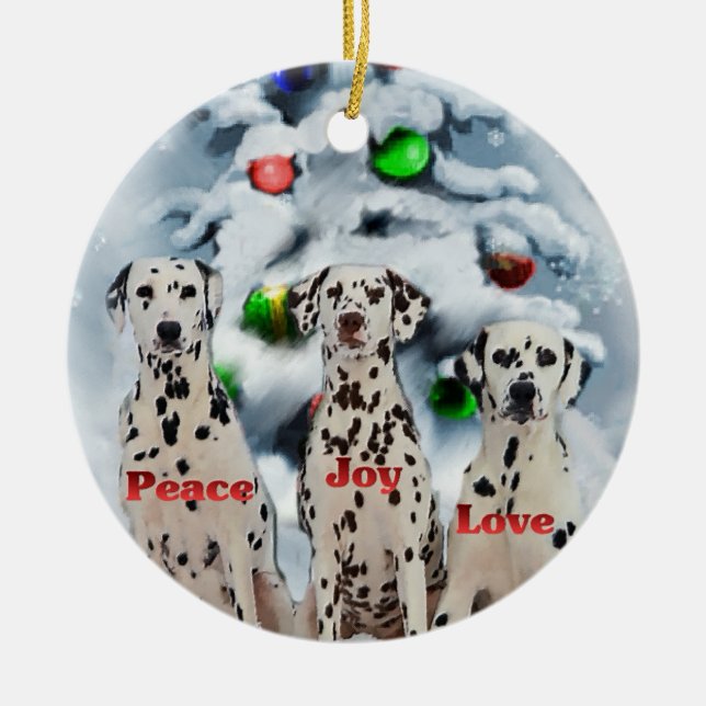 Dalmatian Christmas Gifts Ornaments (Front)