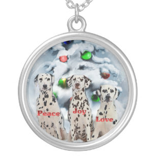 Dalmatian Christmas Gifts Silver Plated Necklace