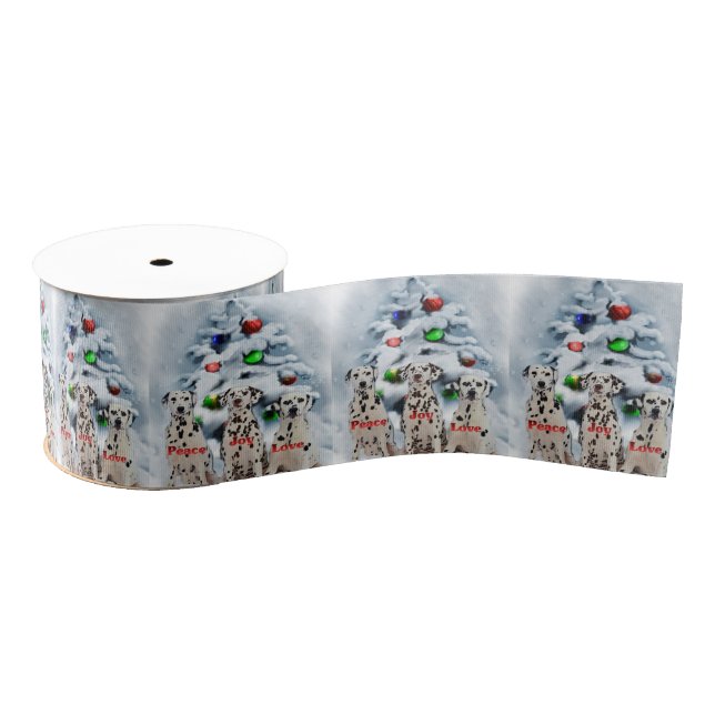 Dalmatian Christmas Grosgrain Ribbon (Spool)