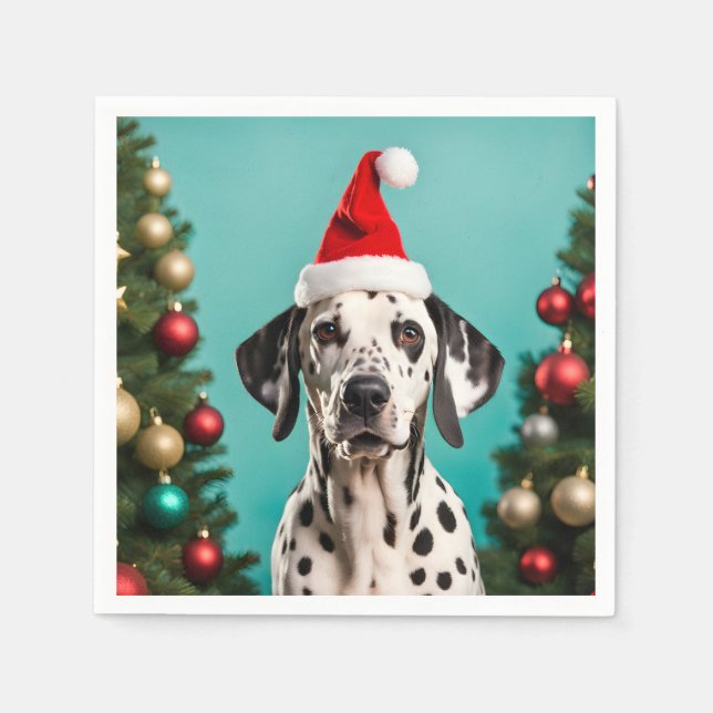 Dalmatian Christmas Napkins (Front)