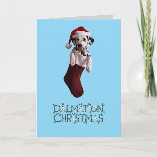 Dalmatian Christmas Stocking Holiday Card
