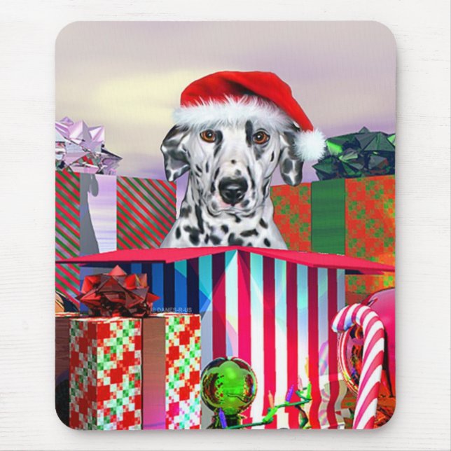 Dalmatian Christmas Surprise Mouse Pad (Front)