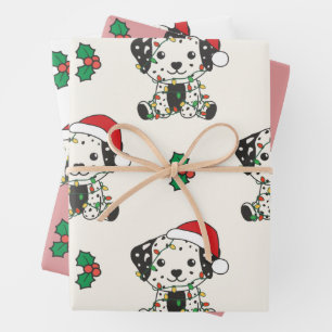 Dalmatian Christmas Winter Animals Holiday Dog Wrapping Paper Sheets