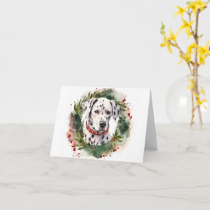 Dalmatian Christmas Wreath Festive Pup Card