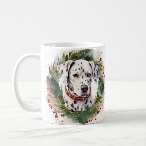 Dalmatian Christmas Wreath Festive Pup  Coffee Mug