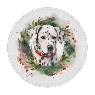 Dalmatian Christmas Wreath Festive Pup Cutting Board