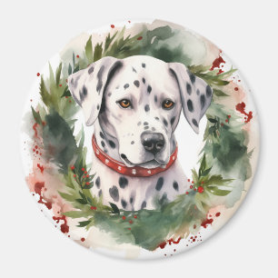Dalmatian Christmas Wreath Festive Pup Magnet