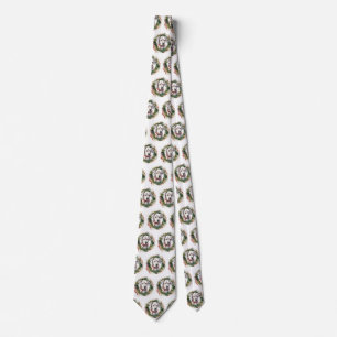 Dalmatian Christmas Wreath Festive Pup Neck Tie