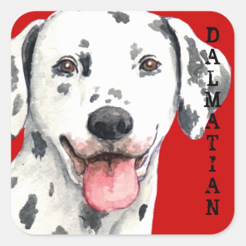 Dalmatian Color Block Square Sticker