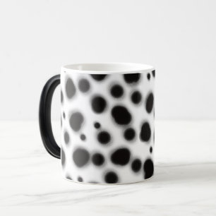 dalmatian cute black and white dots animal print  color morph mug 