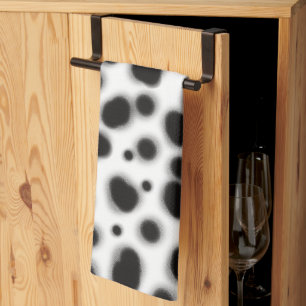 dalmatian cute black and white dots animal print kitchen towel