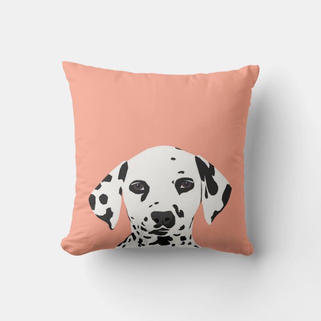 Dalmatian - Cute dog illustration for dog lover Throw Pillow (Front)