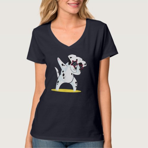 Dalmatian Dabbing I Dab Dog Dance I Funny Dalmatio T_Shirt