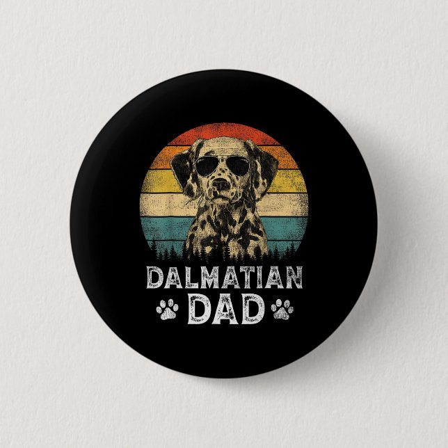Dalmatian Dad Dog Lovers Father's Day Tee  Button (Front)