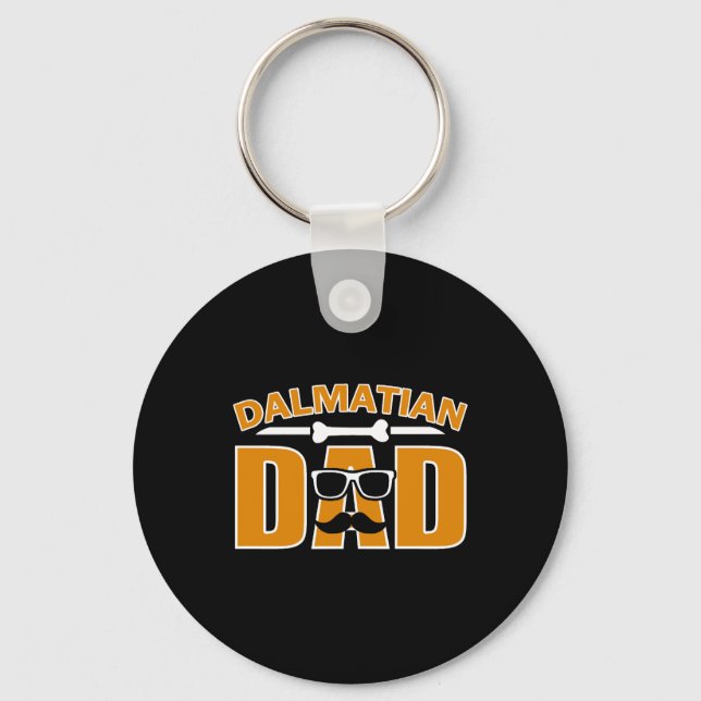 Dalmatian dad for dad dog lover keychain (Front)