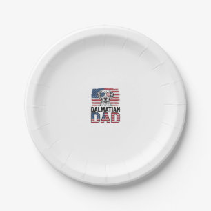 Dalmatian Dad Patriotic Vintage Dog Shirt Design_1 Paper Plates