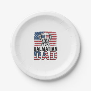 Dalmatian Dad Patriotic Vintage Dog Shirt Design_1 Paper Plates