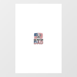 Dalmatian Dad Patriotic Vintage Dog Shirt Design_1 Window Cling