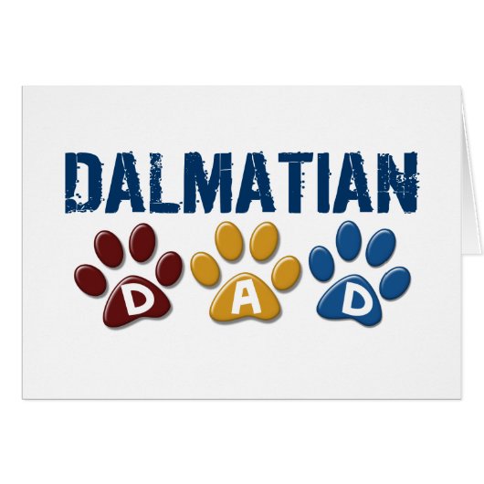 DALMATIAN Dad Paw Print 1 Cards (Front Horizontal)