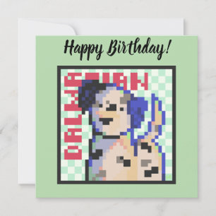 Dalmatian, dalmatian, Pixel Art, pixelart Holiday Card