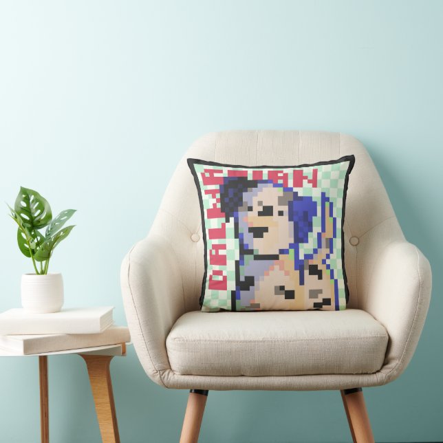 Dalmatian, Dalmatian, Pixel Art, Pixelart Throw Pillow (Chair)