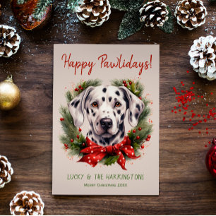 Dalmatian Dalmation Dog Christmas Happy Howlidays Holiday Card