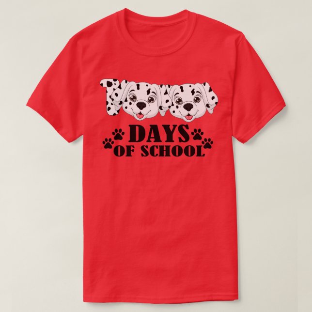 Dalmatian Dog 100 Days Of School Dalmatian Dog Tea T-Shirt (Design Front)