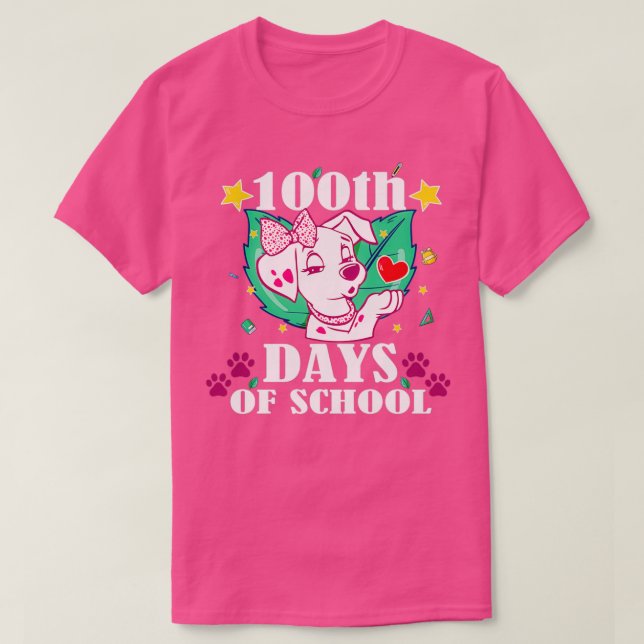 Dalmatian Dog 100 Days Of School Dalmatian Dog Tea T-Shirt (Design Front)