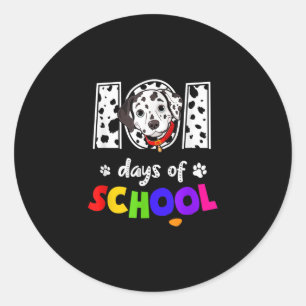 Dalmatian Dog 101 Days Of School Classic Round Sticker