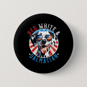 Dalmatian Dog 4th Of July Red White And Dal Lovers Button