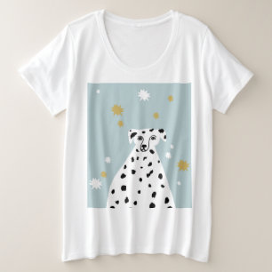 Dalmatian Dog Abstract Illustration Art Plus Size T-Shirt