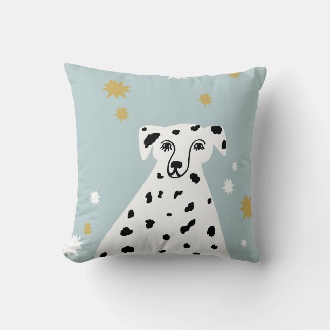 Dalmatian Dog Abstract Illustration Kids Throw Pillow (Front)