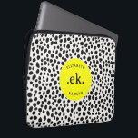 Dalmatian Dog Abstract Pattern Hot Pink Monogram Laptop Sleeve<br><div class="desc">Protect your laptop in style with the Dalmatian Dog Abstract Pattern Hot Pink Monogram Laptop Sleeve. Featuring a playful and modern Dalmatian design with bold black and white spots and a vibrant hot pink accent, this sleeve adds a pop of personality to your tech gear. Personalize it with a monogram...</div>