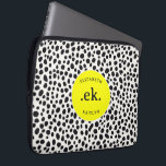 Dalmatian Dog Abstract Pattern Hot Pink Monogram Laptop Sleeve<br><div class="desc">Protect your laptop in style with the Dalmatian Dog Abstract Pattern Hot Pink Monogram Laptop Sleeve. Featuring a playful and modern Dalmatian design with bold black and white spots and a vibrant hot pink accent, this sleeve adds a pop of personality to your tech gear. Personalize it with a monogram...</div>