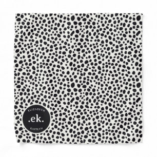 Dalmatian Dog Abstract Pattern Monogram Bandana