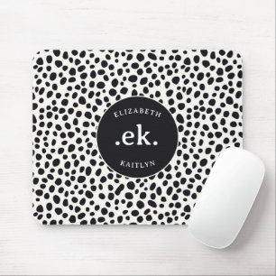  Dalmatian Dog Abstract Pattern Monogram Mouse Pad