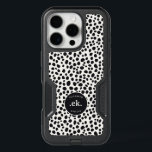 Dalmatian Dog Abstract Pattern Monogram iPhone 16 Pro Case<br><div class="desc">The Dalmatian Dog Abstract Pattern Monogram iPhone 16 Pro Case combines modern style with a playful design. Featuring a chic Dalmatian-inspired abstract pattern and personalized monogram, this case offers a unique blend of functionality and flair. Perfect for everyday use, it makes an excellent gift for birthdays, holidays, or any special...</div>