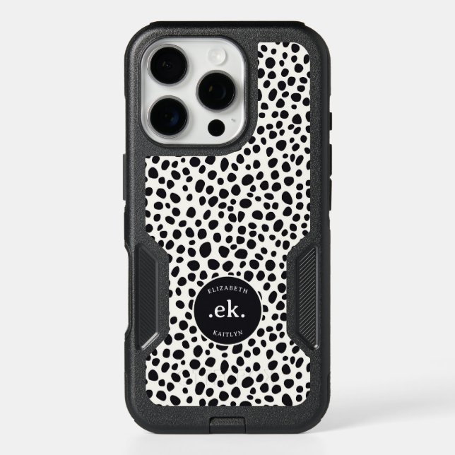  Dalmatian Dog Abstract Pattern Monogram Otterbox iPhone Case (Back)