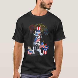 Dalmatian Dog American Flag 4th Of July Men Dalmat T-Shirt