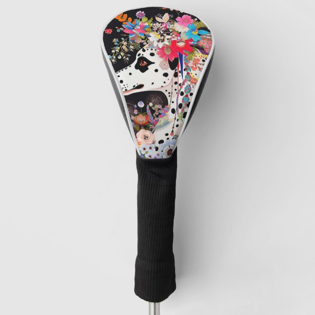 Dalmatian Dog and Flowers  002 - Tailor jewel Golf Head Cover (Front)