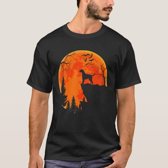 Dalmatian Dog And Moon Halloween Costume Dog T-Shirt (Front)