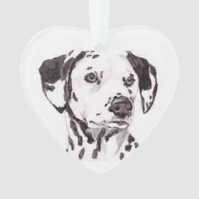 Dalmatian Dog Art Heart Ornament (Front)