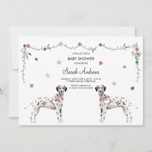 Dalmatian Dog Baby Shower Card