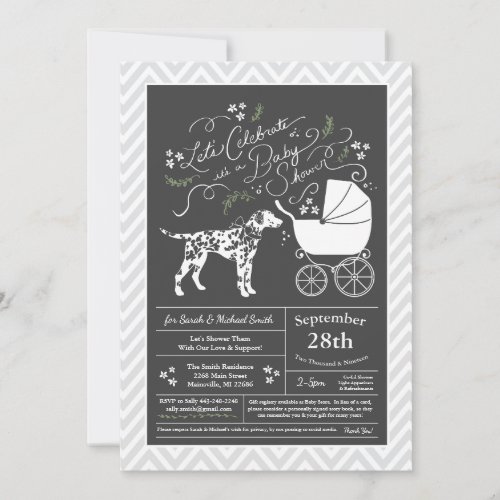 Dalmatian Dog Baby Shower Gender Neutral Invitation