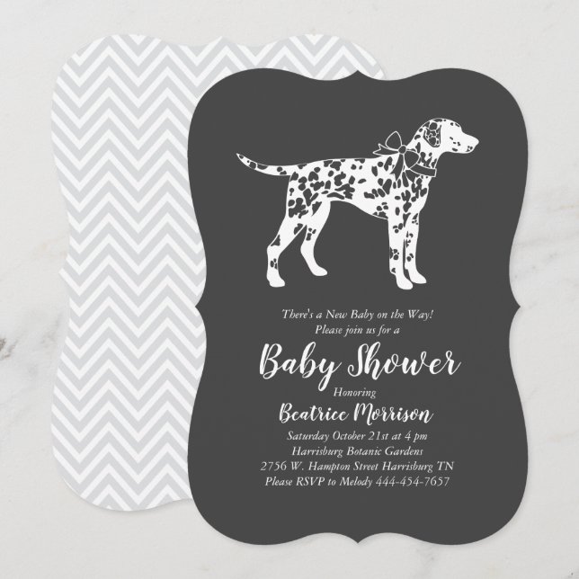 Dalmatian Dog Baby Shower Gender Neutral Invitation (Front/Back)