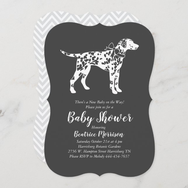 Dalmatian Dog Baby Shower Gender Neutral Invitation (Front/Back)