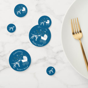 Dalmatian Dog Baby Shower Puppy Blue Boy Confetti