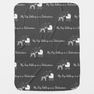 Dalmatian Dog Baby Shower Puppy Grey Baby Blanket