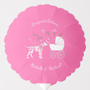 Dalmatian Dog Baby Shower Puppy Pink Girl Balloon