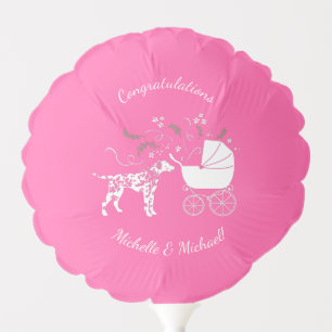 Dalmatian Dog Baby Shower Puppy Pink Girl Balloon